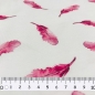 Preview: Jersey FEATHER ♥ Weiß | Federn fuchsia pink